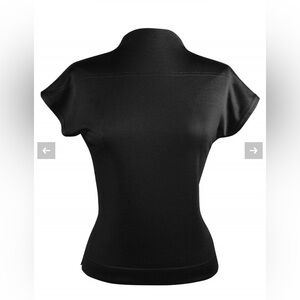 Vivien of Holloway Cap Sleeve Funnel Top Black